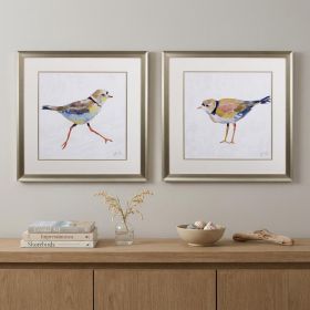 Set of Two Colorful Beach Birds Wall Art