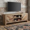 63" Wood Brown Reclaimed Pine And Plywood Open Shelving TV Stand