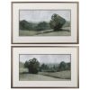 Set of Two Green Trees Framed Art