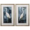 Set of Two Teal Blue Heron Framed Art