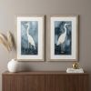 Set of Two Teal Blue Heron Framed Art