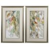 Set of Two Blue Leaves Framed Art