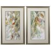 Set of Two Blue Leaves Framed Art