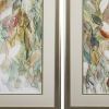 Set of Two Blue Leaves Framed Art