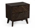 24" Solid Wood and Wood Two Drawer Nightstand