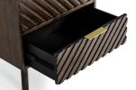 24" Solid Wood and Wood Two Drawer Nightstand