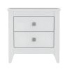 24" White Wood Two Drawer Nightstand