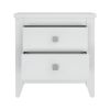 24" White Wood Two Drawer Nightstand