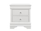 24" White Wood Shagreen Two Drawer Nightstand