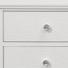 24" White Wood Shagreen Two Drawer Nightstand