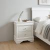 24" White Wood Shagreen Two Drawer Nightstand