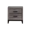 25" Gray Wood Two Drawer Nightstand