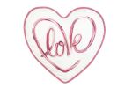 16" X 15" Rose and White Heart Love Valentines Day Heart Throw Pillow with Embroidery