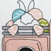 13" X 20" Pink and White Easter Egg Hunt Throw Pillow