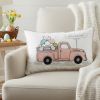 13" X 20" Pink and White Easter Egg Hunt Throw Pillow