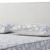 White Wood And Faux Leather King Bed Frame With USB