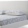 White Wood And Faux Leather King Bed Frame With USB
