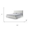 White Wood And Faux Leather King Bed Frame With USB