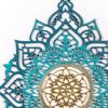 45" X 34" Turquoise Solid Wood Hanging Wall Decor