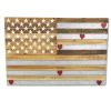 24" X 36" Brown and Gray Stars And Stripes Wood and Metal Hanging Dimensional Sculpture