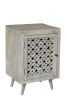 30" Gray Solid Wood Nightstand