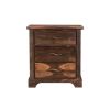 27" Dark Brown Solid Wood Three Drawer Nightstand