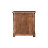 27" Dark Brown Solid Wood Three Drawer Nightstand