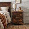 27" Dark Brown Solid Wood Three Drawer Nightstand