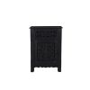 30" Black Solid Wood Distressed One Drawer Nightstand