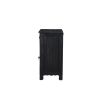 30" Black Solid Wood Distressed One Drawer Nightstand