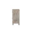 30" Gray Solid Wood Distressed One Drawer Nightstand
