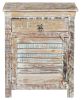 30" White Solid Wood Distressed One Drawer Nightstand