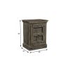 36" Brown Solid Wood Distressed Nightstand