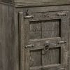 36" Brown Solid Wood Distressed Nightstand