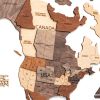 35" X 59" Brown and Beige Wood World Map Hanging Dimensional Sculpture