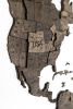 47" X 79" Dark Brown World Map Hanging Dimensional Sculpture