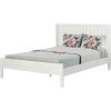White Shiplap Texture Solid Wood Queen Bed Frame