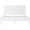White Shiplap Texture Solid Wood Queen Bed Frame