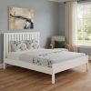 White Shiplap Texture Solid Wood Queen Bed Frame