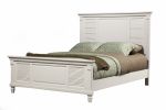 White Ribbed Texture Solid Wood California King Bed Frame