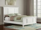 White Ribbed Texture Solid Wood California King Bed Frame