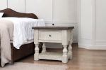 27" Ivory Solid Wood One Drawer Nightstand