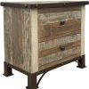 27" Brown Two Drawer Nightstand