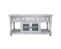 70" White Solid Wood Open shelving Distressed TV Stand