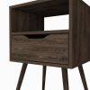25" Brown Wood One Drawer Nightstand