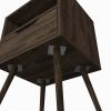 25" Brown Wood One Drawer Nightstand