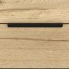 22" Oak Wood Two Drawer Nightstand