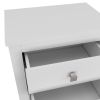 24" White Two Drawer Faux Wood Nightstand