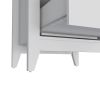 24" White Two Drawer Faux Wood Nightstand