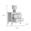 24" White Two Drawer Faux Wood Nightstand